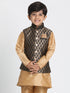 Vastramay Silk Blend Black and Gold Baap Beta Ethnic Jacket